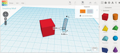 Aspecto del entorno de Tinkercad